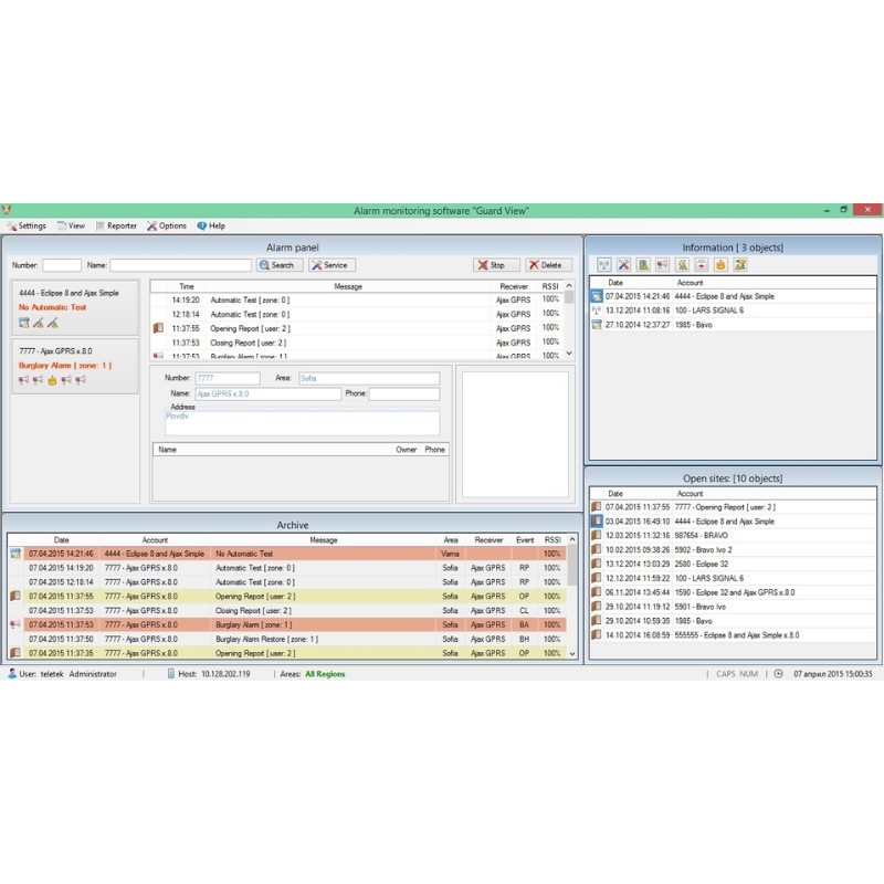 Guard View - Софтуер за мониторинг - Teletek Electronics Guard View