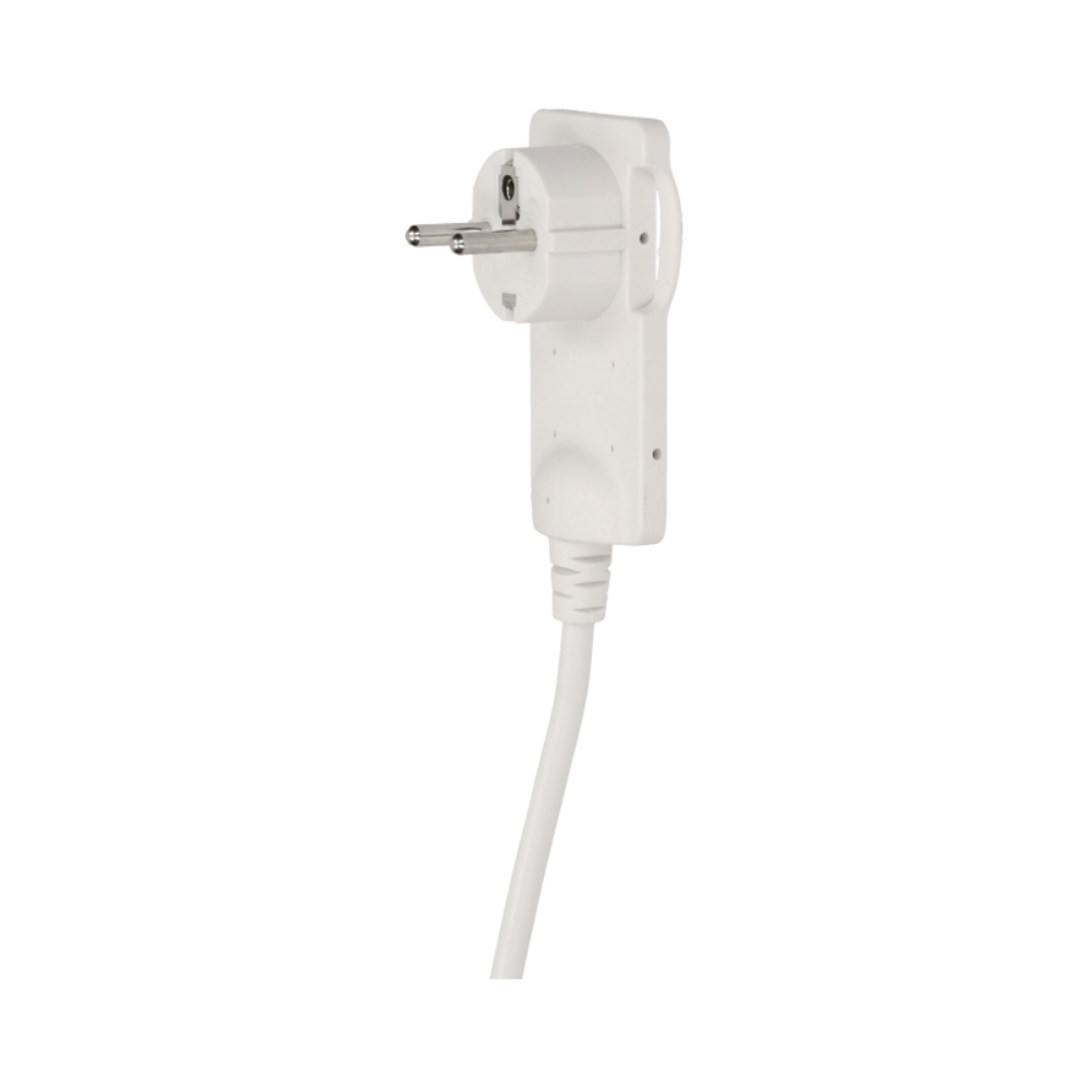 Щепсел 2P+E 10A плосък, с ринг и кабел 1.5м под 90°, бял - ORNO OR-AE-1312/W