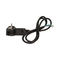 Щепсел 2P+E 10A плосък, с ринг и кабел 1.5м под 90°, черен