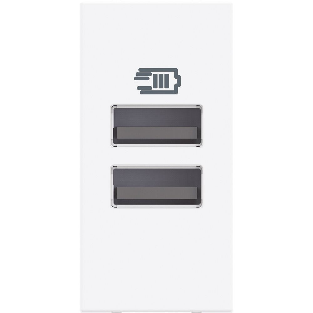 Розетка 2x USB тип А+А 15W/3A 5V 1M Бял /блистер/ - bticino Classia RW4191AA