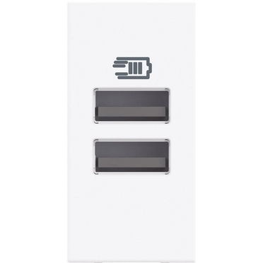 Розетка 2x USB тип А+А 15W/3A 5V 1M Бял /блистер/