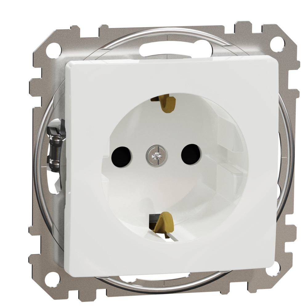 Контакт Шуко 2P+E 16A авт. клеми детска защита Бял  - SCHNEIDER ELECTRIC Sedna Design SDD111022