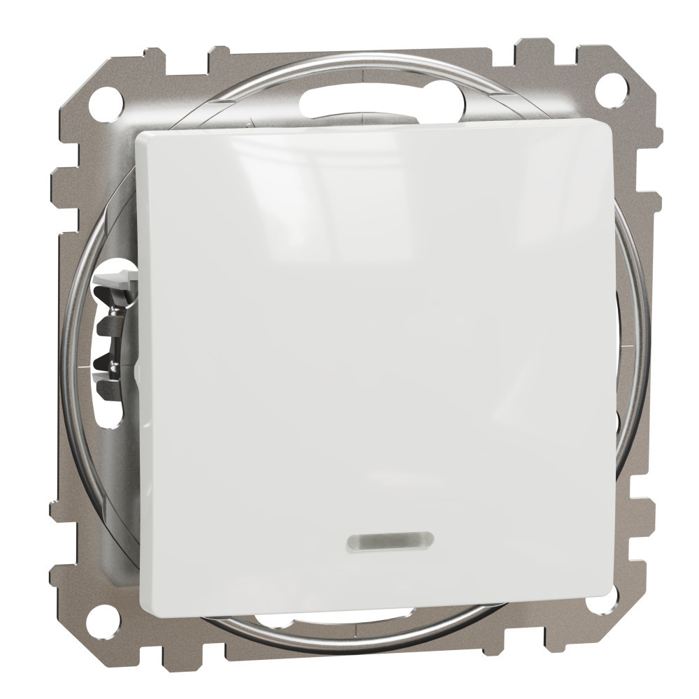 Еднополюсен ключ с подсветка 10A Бял  - SCHNEIDER ELECTRIC Sedna Design SDD111101L