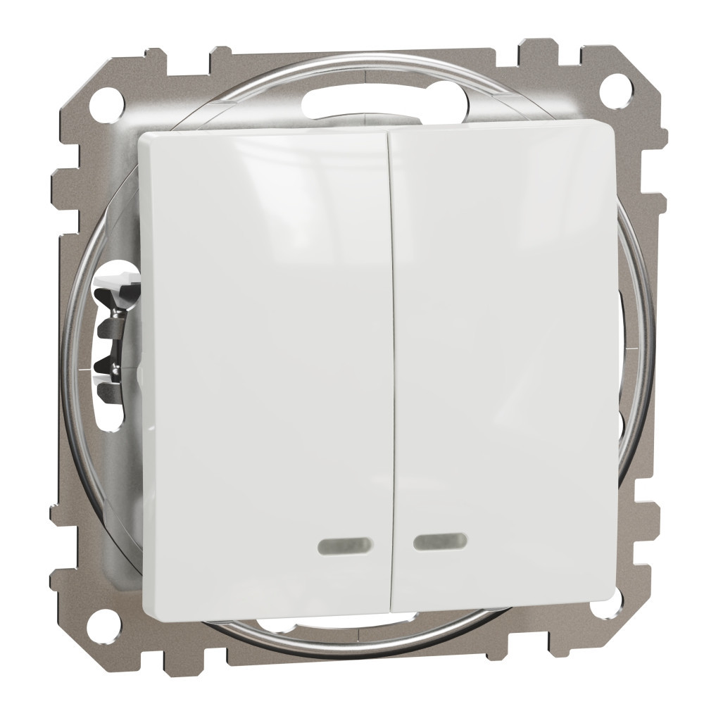 Сериен ключ с подсветка 10A Бял  - SCHNEIDER ELECTRIC Sedna Design SDD111105L