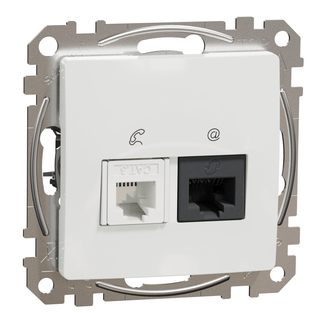 Розетка RJ11+RJ45 UTP cat.5e Бял  - SCHNEIDER ELECTRIC Sedna Design SDD111458
