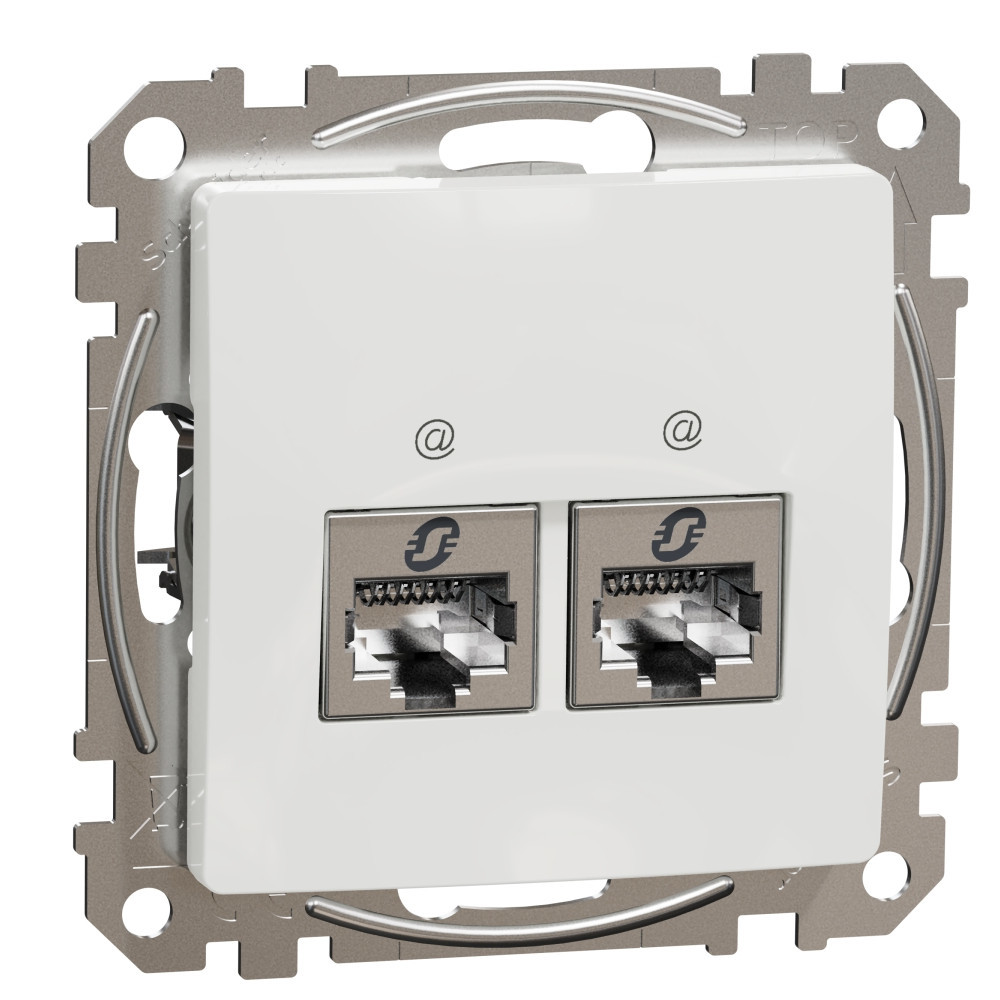 Розетка 2x RJ45 STP cat.6 Бял  - SCHNEIDER ELECTRIC Sedna Design SDD111462S