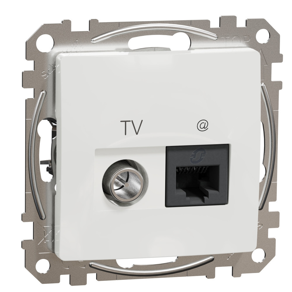 Розетка TV+RJ45 UTP cat.6 Бял  - SCHNEIDER ELECTRIC Sedna Design SDD111469T