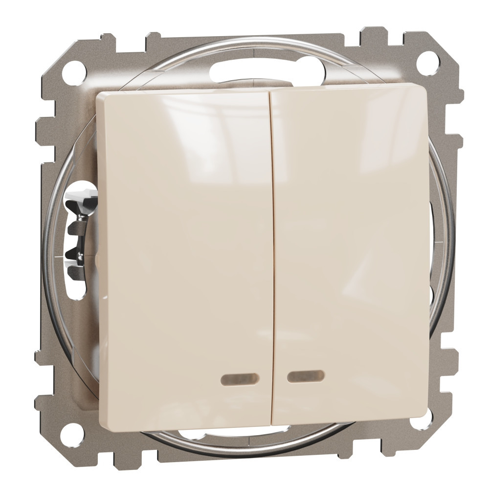 Сериен ключ с подсветка 10A Крем  - SCHNEIDER ELECTRIC Sedna Design SDD112105L