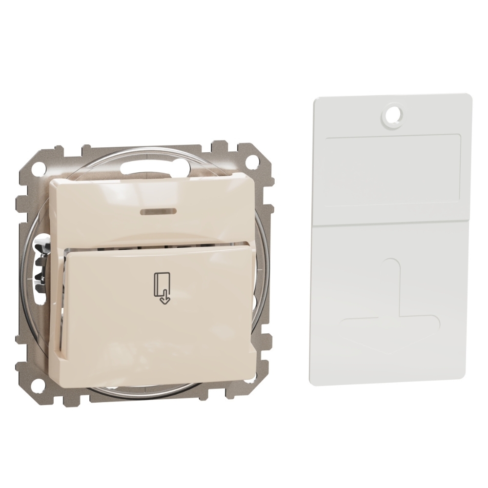 Ключ карта 10A с подсветка Крем  - SCHNEIDER ELECTRIC Sedna Design SDD112121