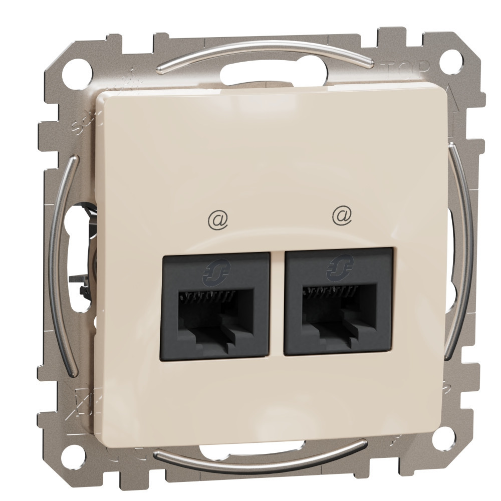Розетка 2x RJ45 UTP cat.6 Крем  - SCHNEIDER ELECTRIC Sedna Design SDD112462