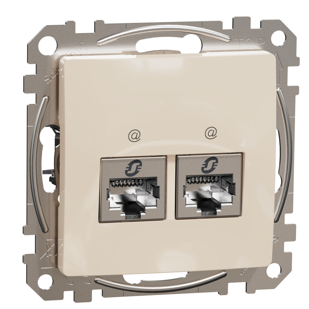 Розетка 2x RJ45 STP cat.6 Крем  - SCHNEIDER ELECTRIC Sedna Design SDD112462S