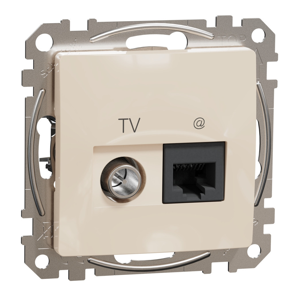 Розетка TV+RJ45 UTP cat.6 Крем  - SCHNEIDER ELECTRIC Sedna Design SDD112469T