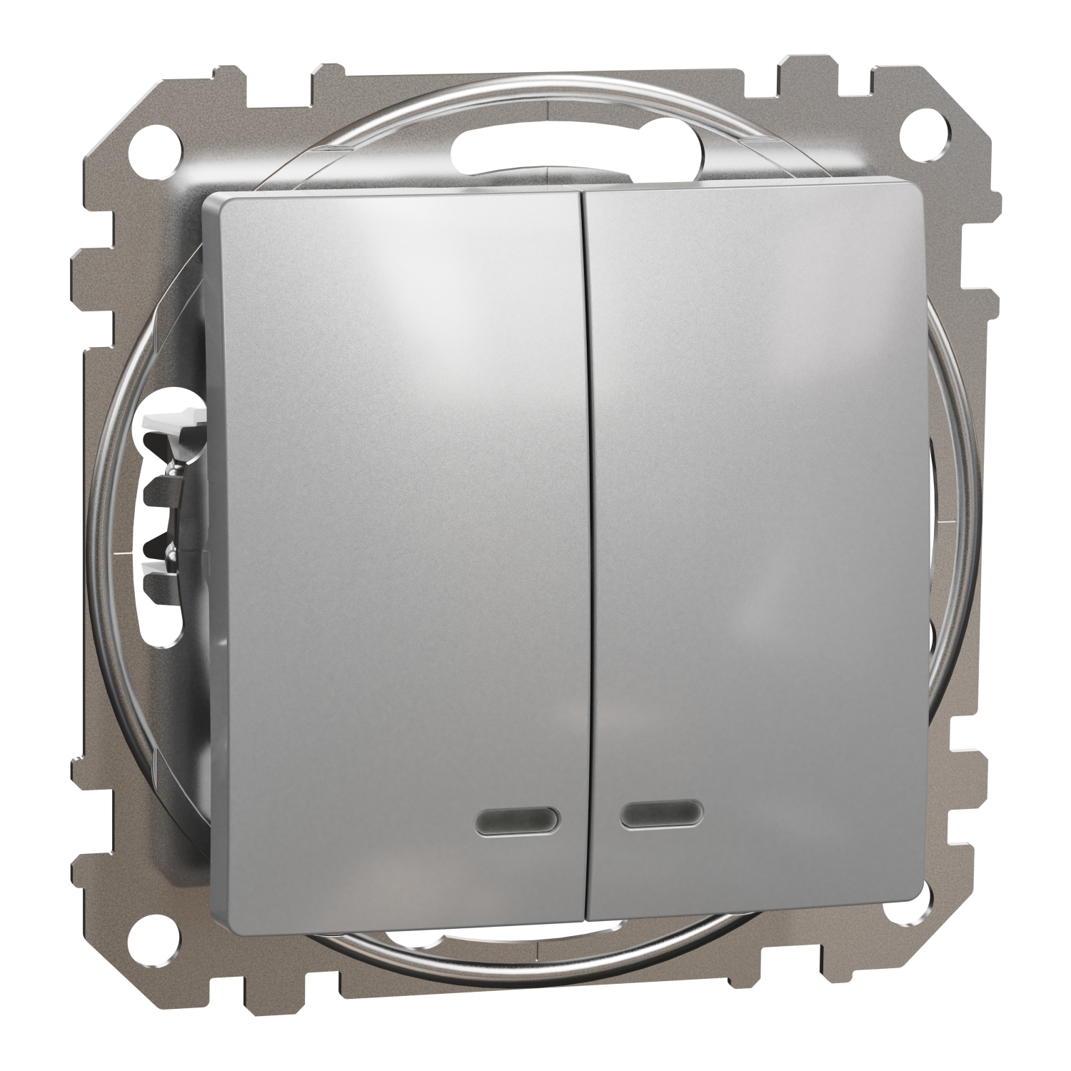 Сериен ключ с подсветка 10A Алуминий  - SCHNEIDER ELECTRIC Sedna Design SDD113105L