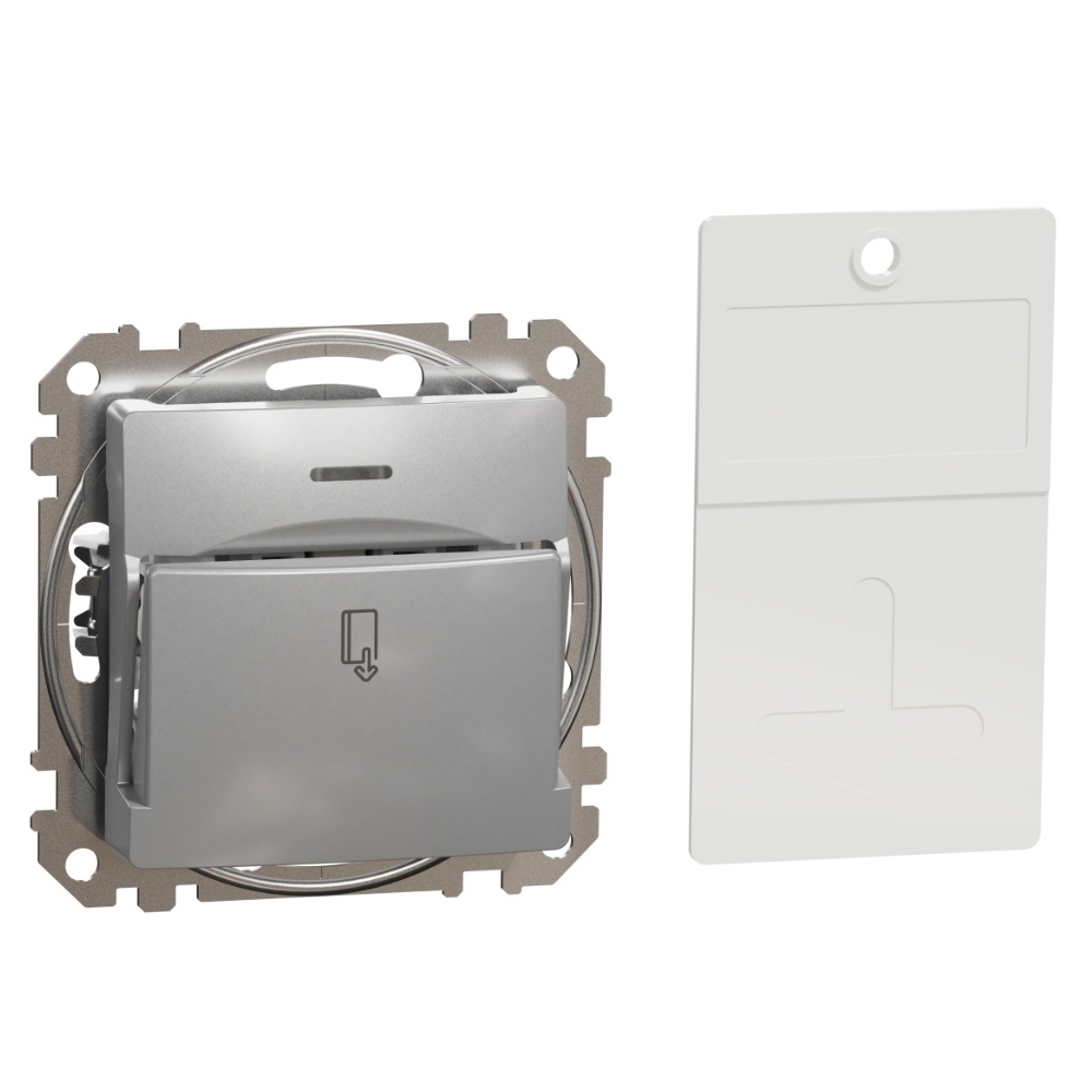Ключ карта 10A с подсветка Алуминий  - SCHNEIDER ELECTRIC Sedna Design SDD113121