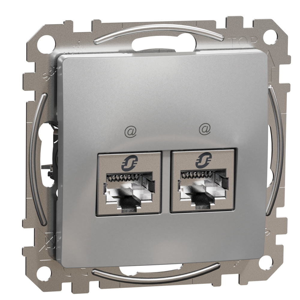 Розетка 2x RJ45 STP cat.6 Алуминий  - SCHNEIDER ELECTRIC Sedna Design SDD113462S