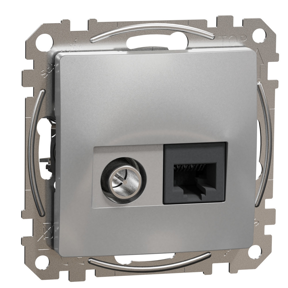 Розетка TV+RJ45 UTP cat.6 Алуминий  - SCHNEIDER ELECTRIC Sedna Design SDD113469T