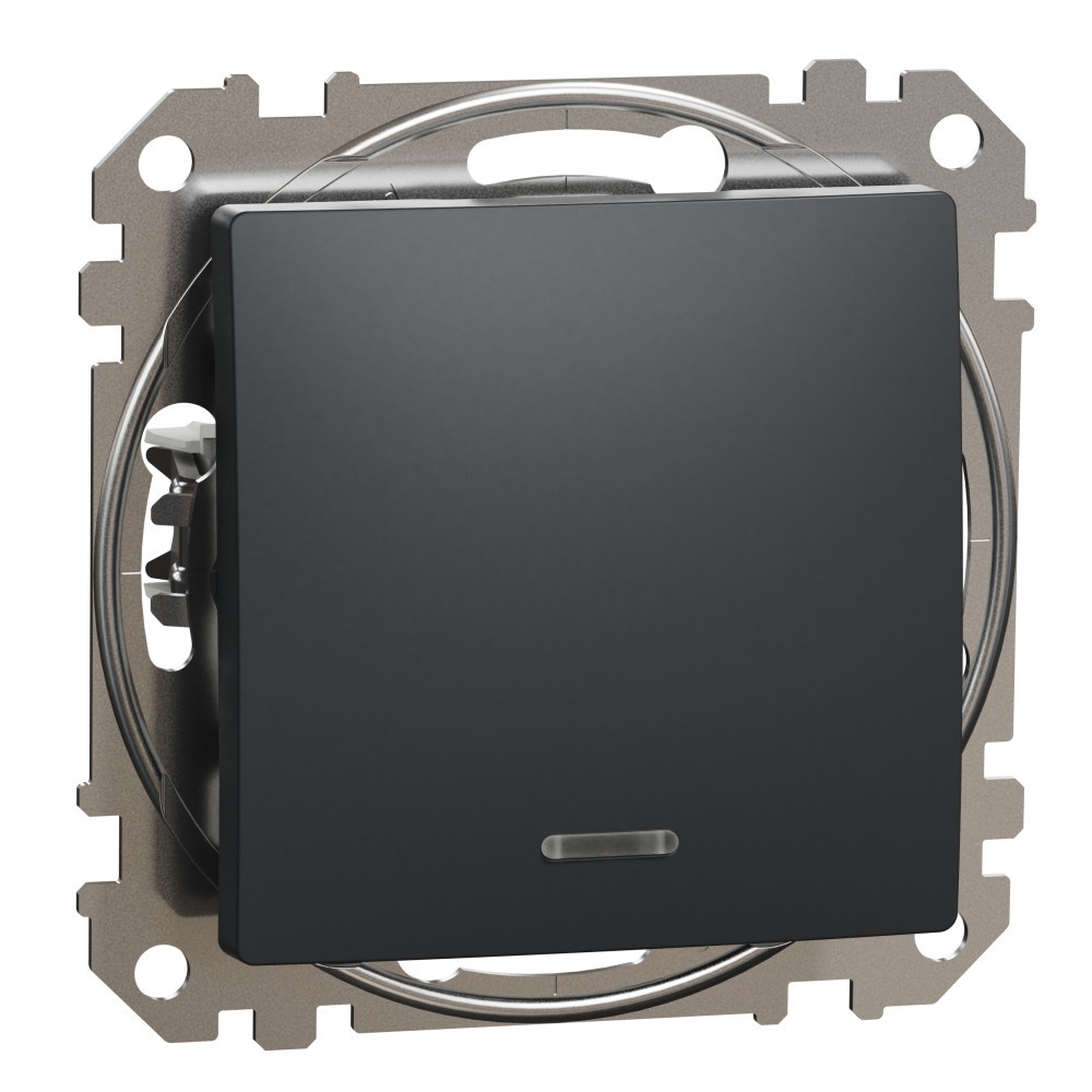Еднополюсен ключ с подсветка 10A Антрацит  - SCHNEIDER ELECTRIC Sedna Design SDD114101L