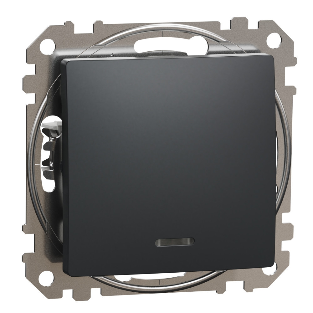 Бутон с подсветка 10A Антрацит  - SCHNEIDER ELECTRIC Sedna Design SDD114111L