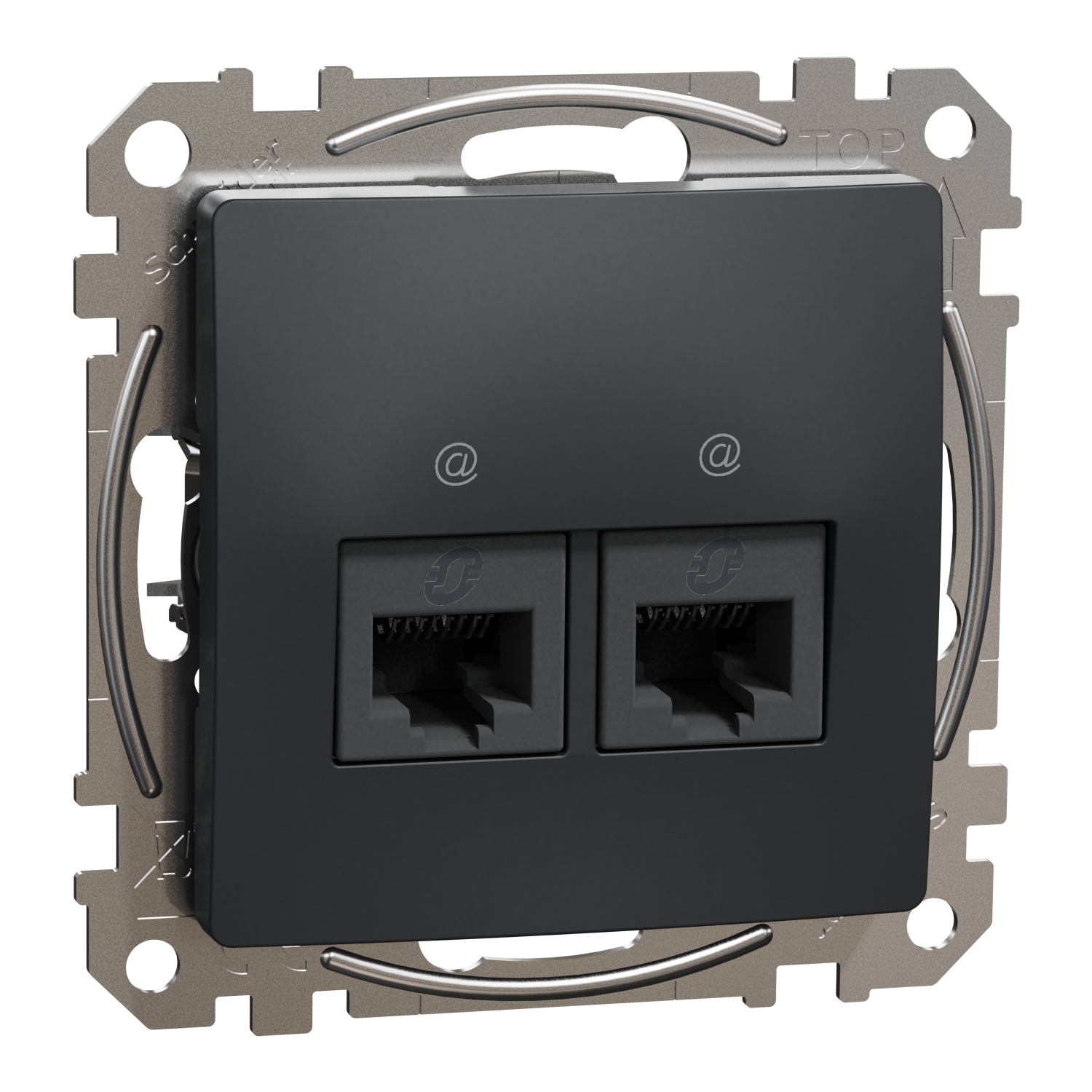 Розетка 2x RJ45 UTP cat.6 Антрацит  - SCHNEIDER ELECTRIC Sedna Design SDD114462