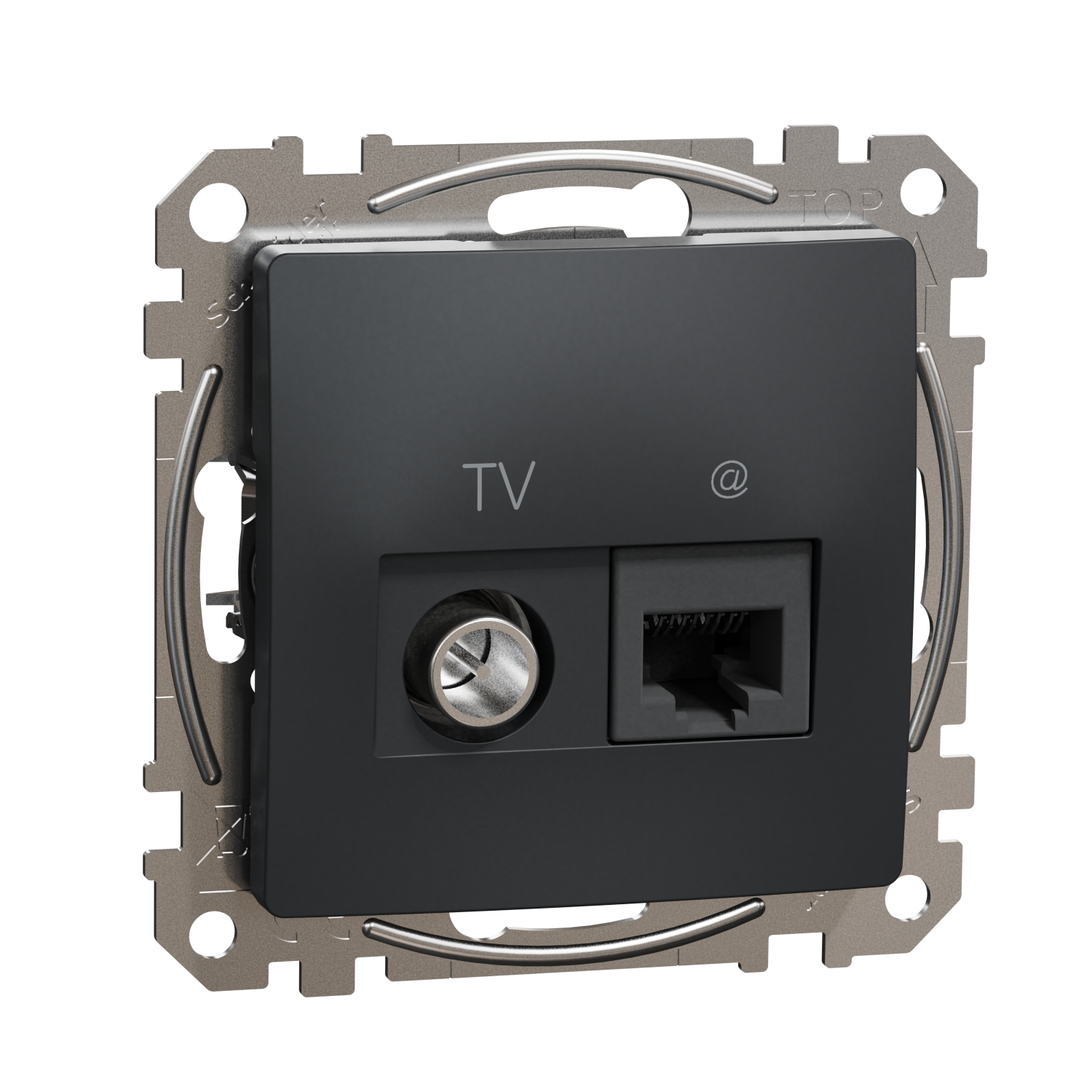 Розетка TV+RJ45 UTP cat.6 Антрацит  - SCHNEIDER ELECTRIC Sedna Design SDD114469T