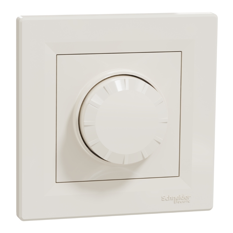 Ротативен димер девиатор R: 3-370W, LED: 0-200W с рамка, Крем - SCHNEIDER ELECTRIC Asfora EPH6800123