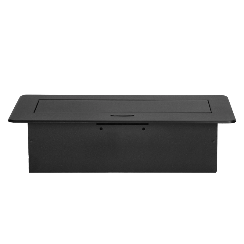 Мебелна кутия за вграждане 3x 2P+E Шуко, с кабел 1.5m, цвят Черен