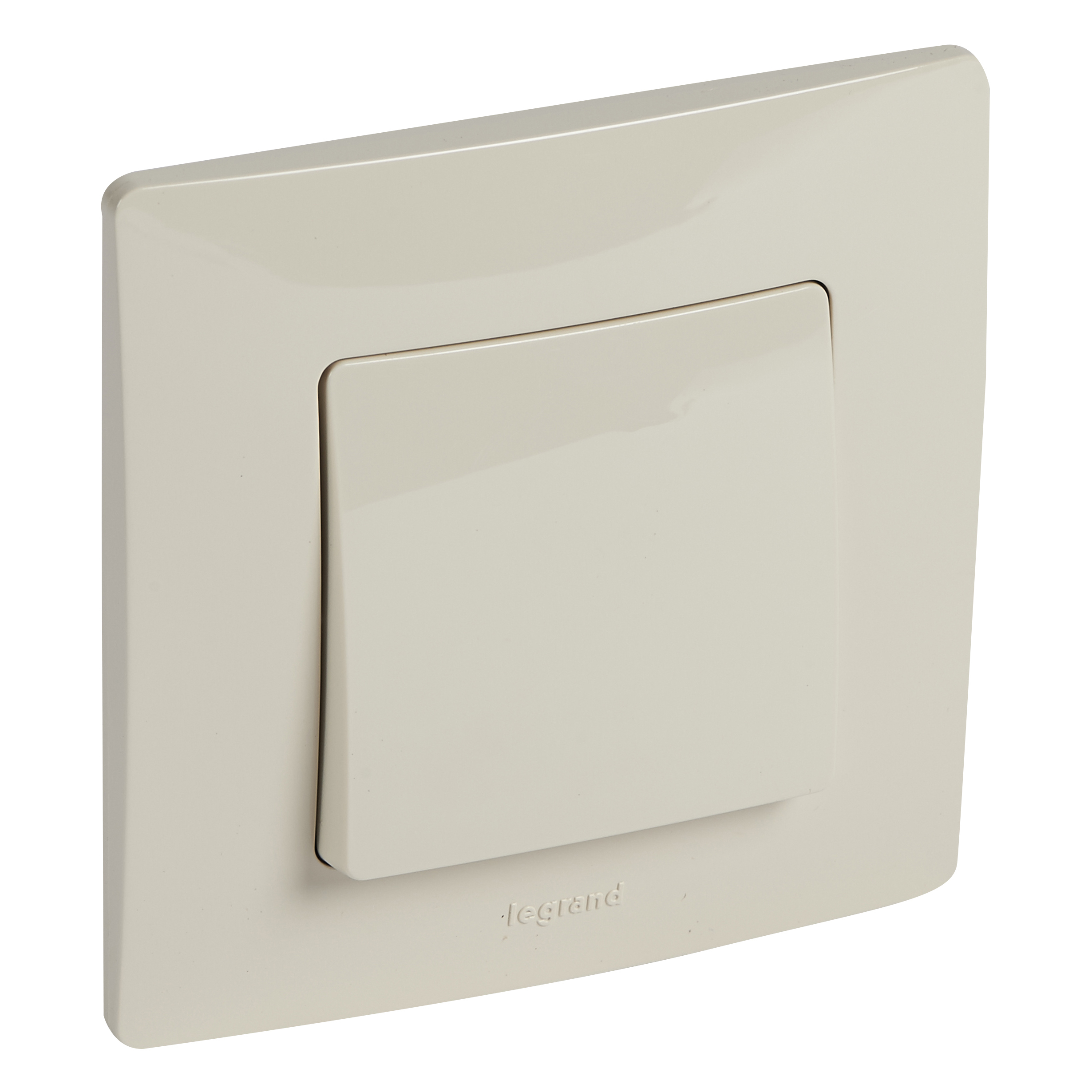 Бутон еднополюсен с рамка 6A 250V Крем /блистер/ - Legrand Niloe 396429