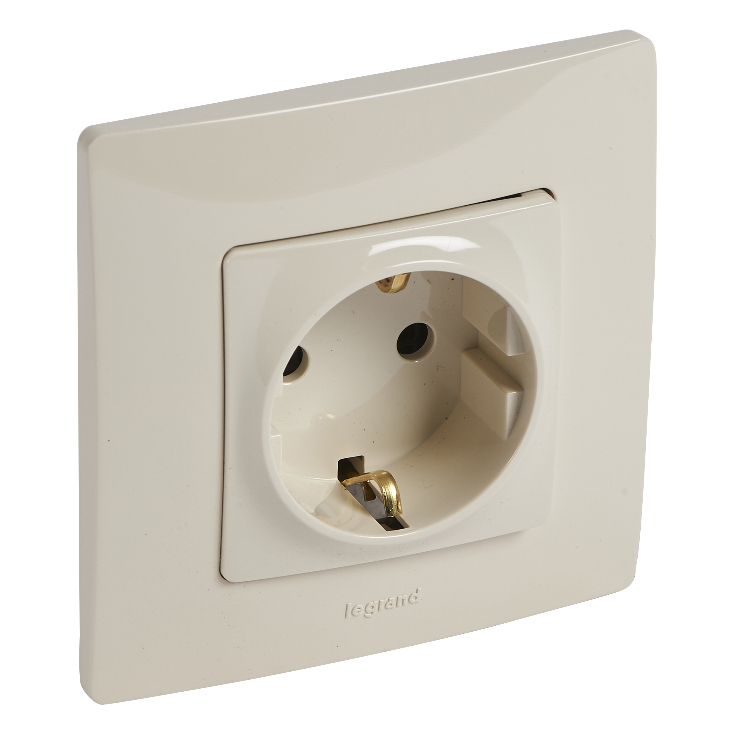 Контакт шуко с рамка 2Р+Е 16A 250V Крем /блистер/ - Legrand Niloe 396474
