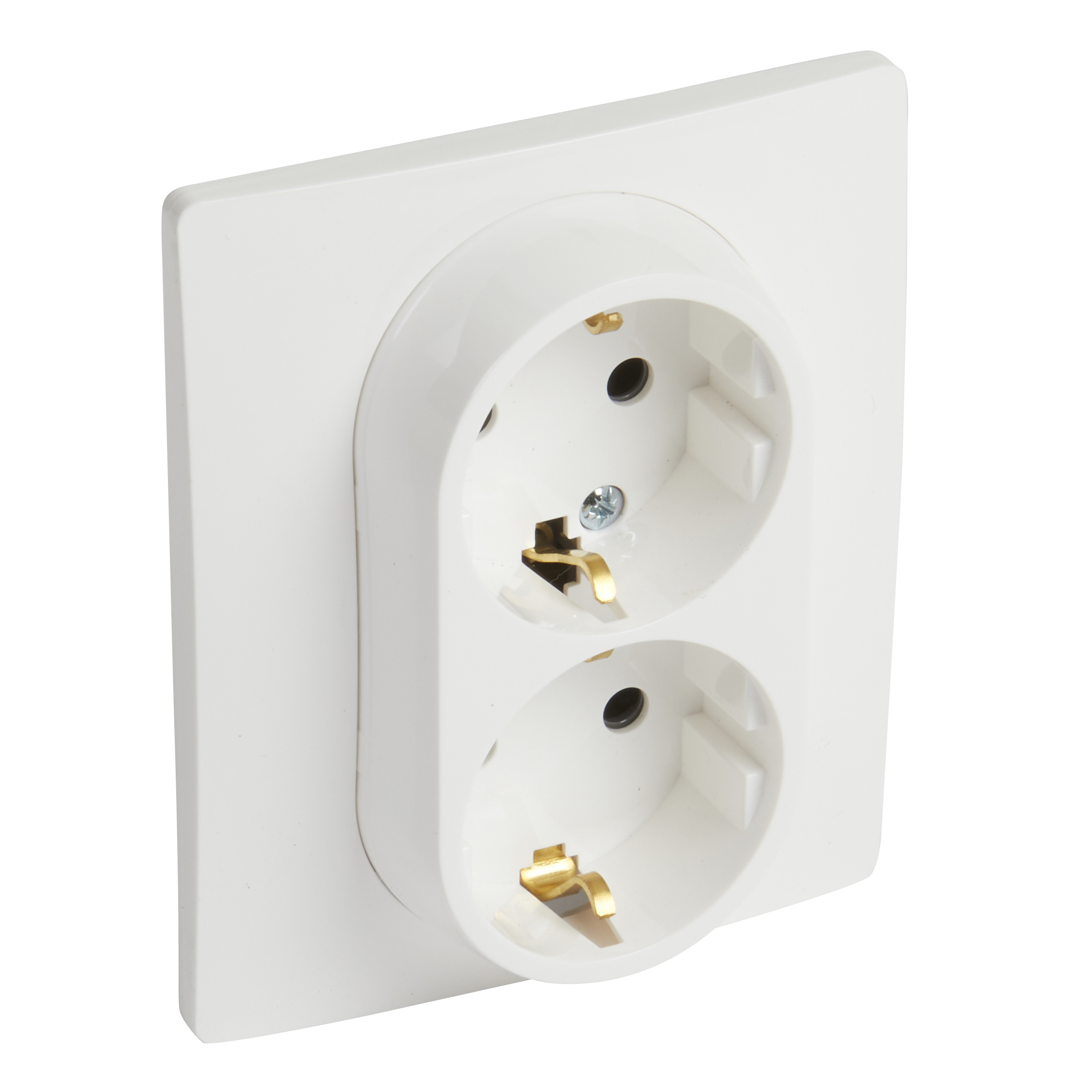 Контакт шуко двоен с рамка 2P+E 16A 250V Бял /блистер/ - Legrand Niloe 396477