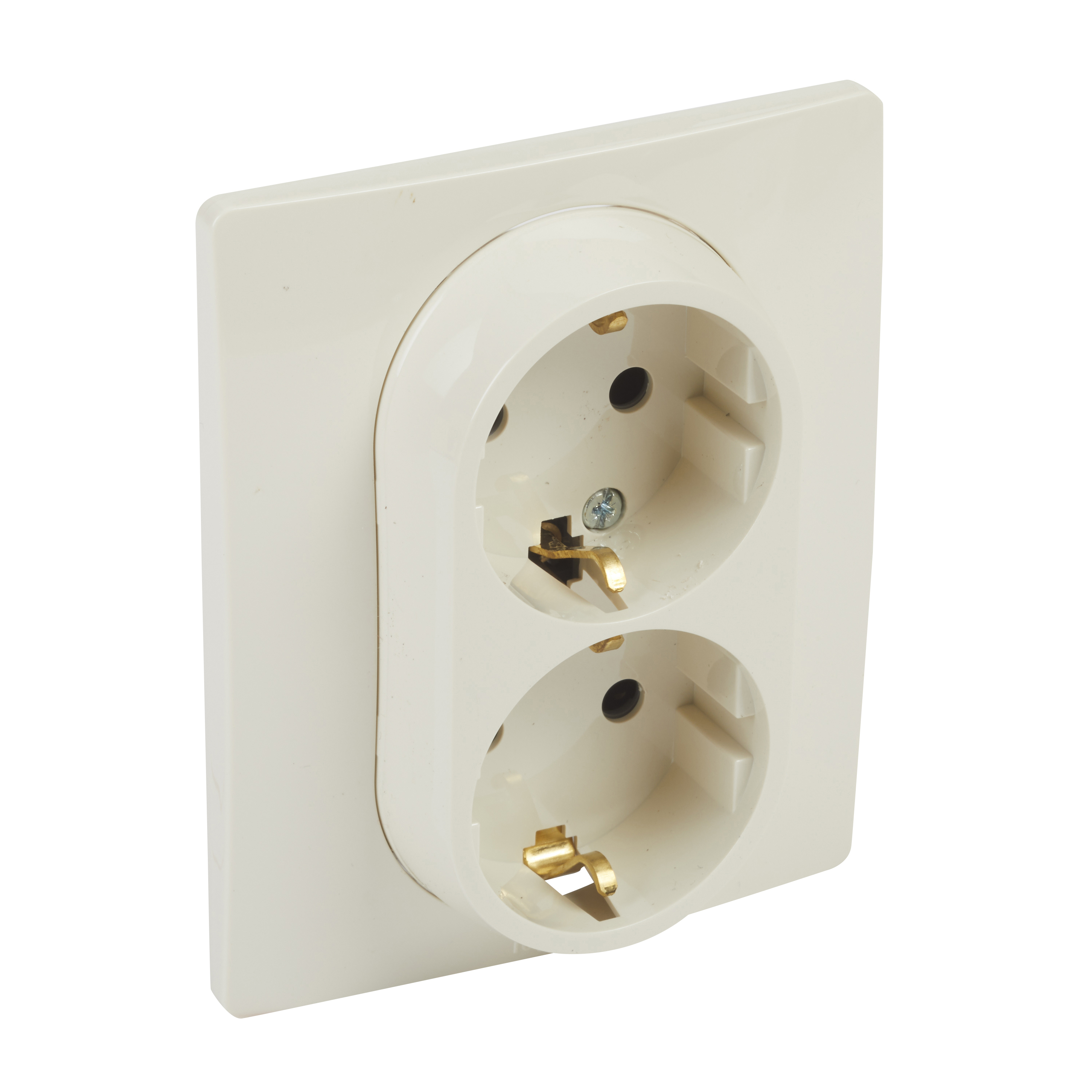 Контакт шуко двоен с рамка 2P+E 16A 250V Крем /блистер/ - Legrand Niloe 396478