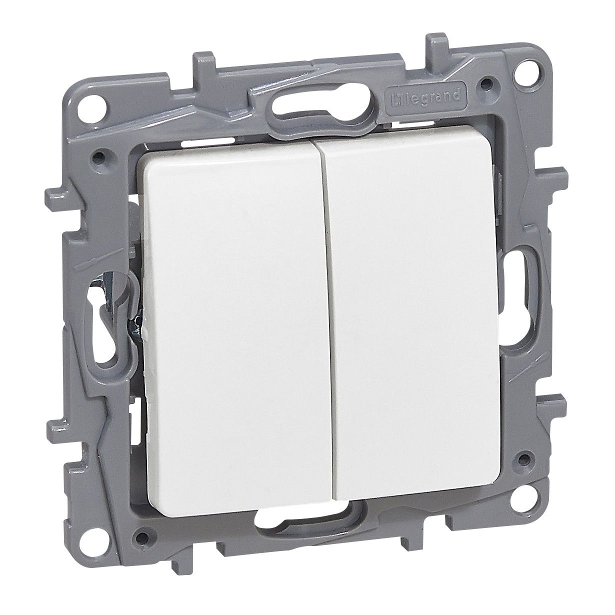 Ключ девиаторен 10А + бутон 6А Бял - Legrand Niloe 764509