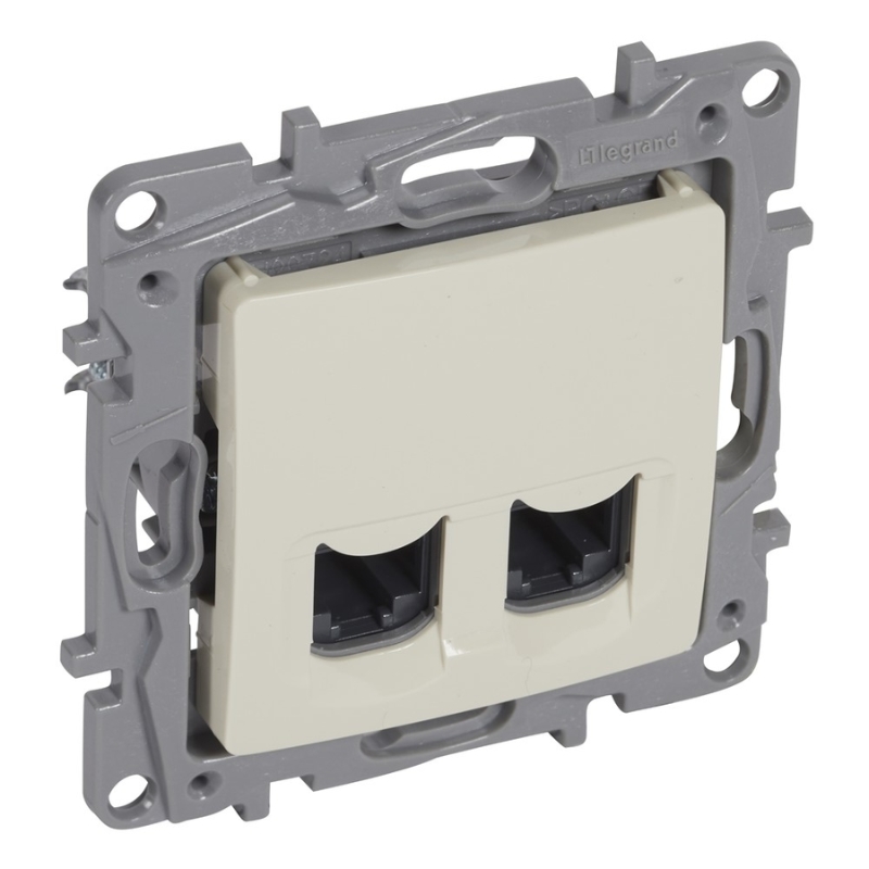 Розетка 2xRJ45 Cat. 6 UTP Крем - Legrand Niloe 764674