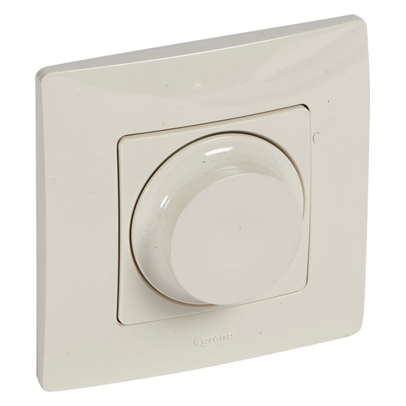 Ротационен димер за всички товари 5-300W / 3-300V и LED 5-75W Крем /блистер/ - Legrand Niloe 396453