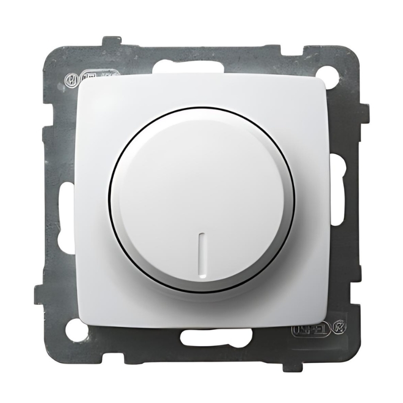 Ротативен димер всички товари LED 0-100W, GLS 10-250W, 230V~50Hz Бял - OSPEL Karo LP-8SL2/m/00