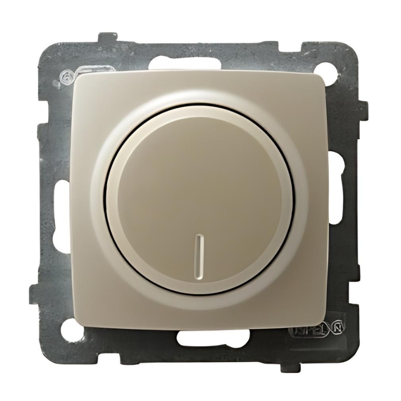 Ротативен димер всички товари LED 0-100W, GLS 10-250W, 230V~50Hz Крем перла - OSPEL Karo LP-8SL2/m/42