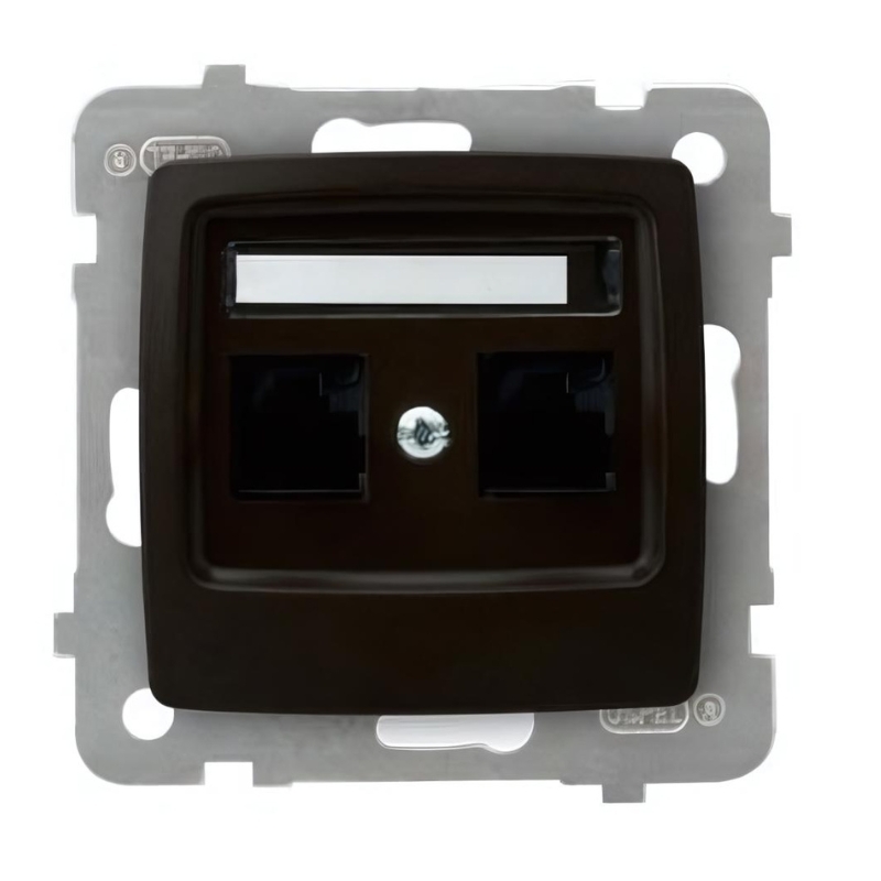 Розетка 2x RJ45 UTP cat.5 Шоколад - OSPEL Karo GPK-2S/K/m/40