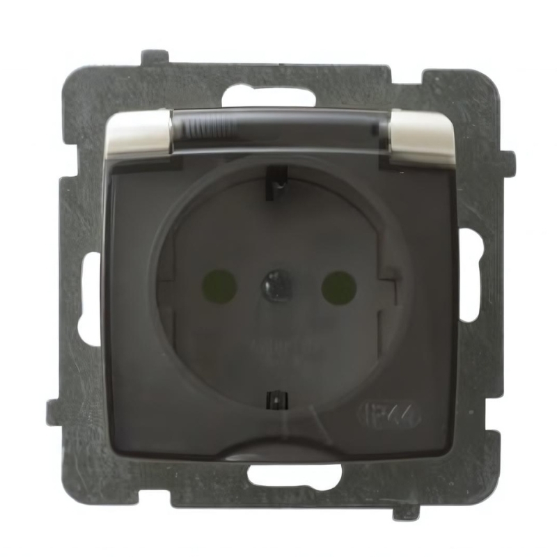 Контакт Шуко 16А детска защита IP44 Крем перла - OSPEL Karo GPH-1SSP/m/42/d