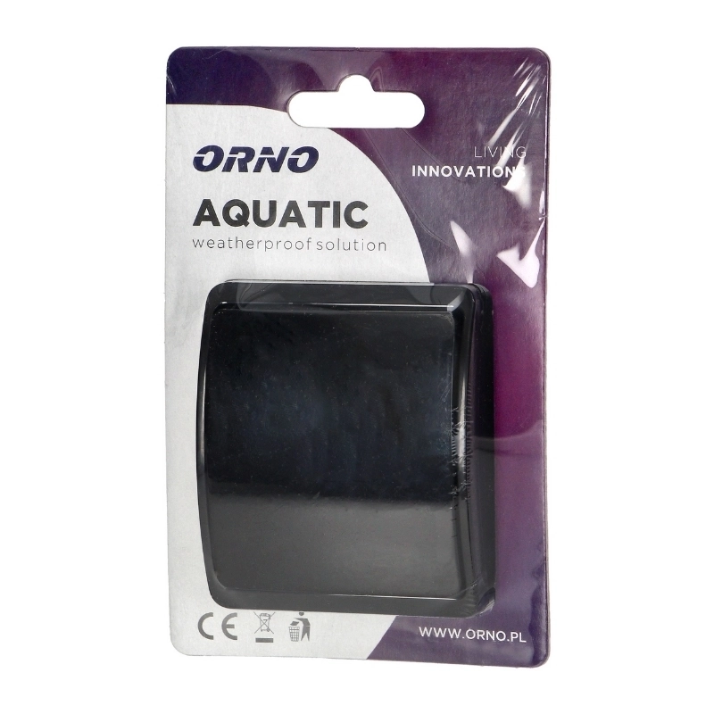 Ключ еднополюсен ОМ 10A IP44 Черен - ORNO Aquatic OR-OE-7100/B