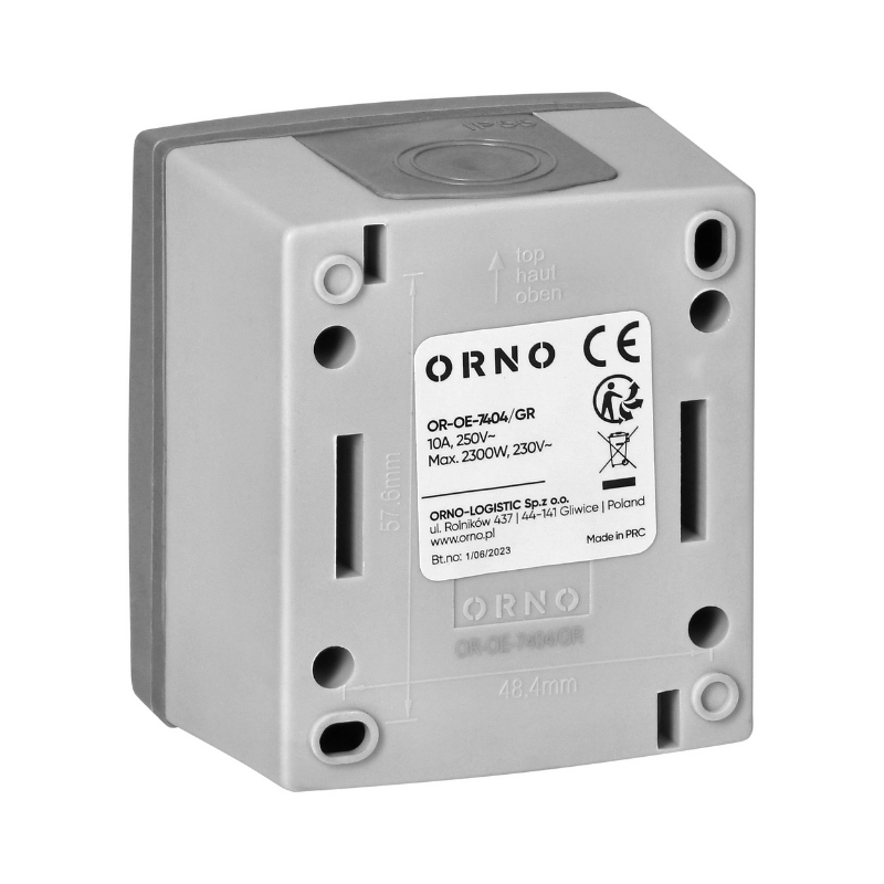 Бутон звънец ОМ 10A IP55 Сив - ORNO Aquatic Pro OR-OE-7404/GR