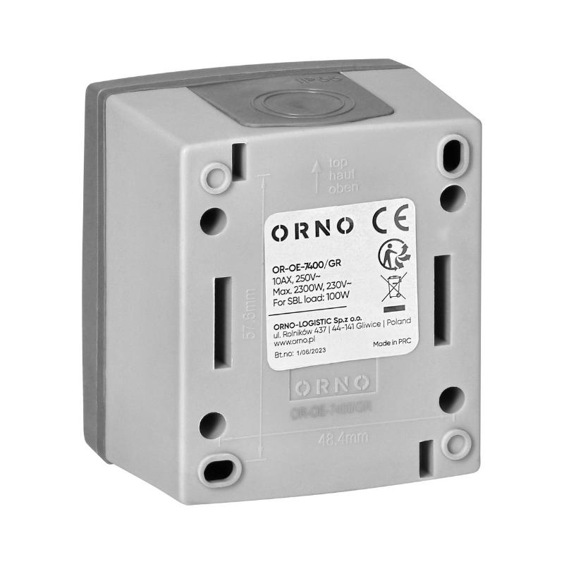 Ключ еднополюсен ОМ 10A IP55 Сив - ORNO Aquatic Pro OR-OE-7400/GR