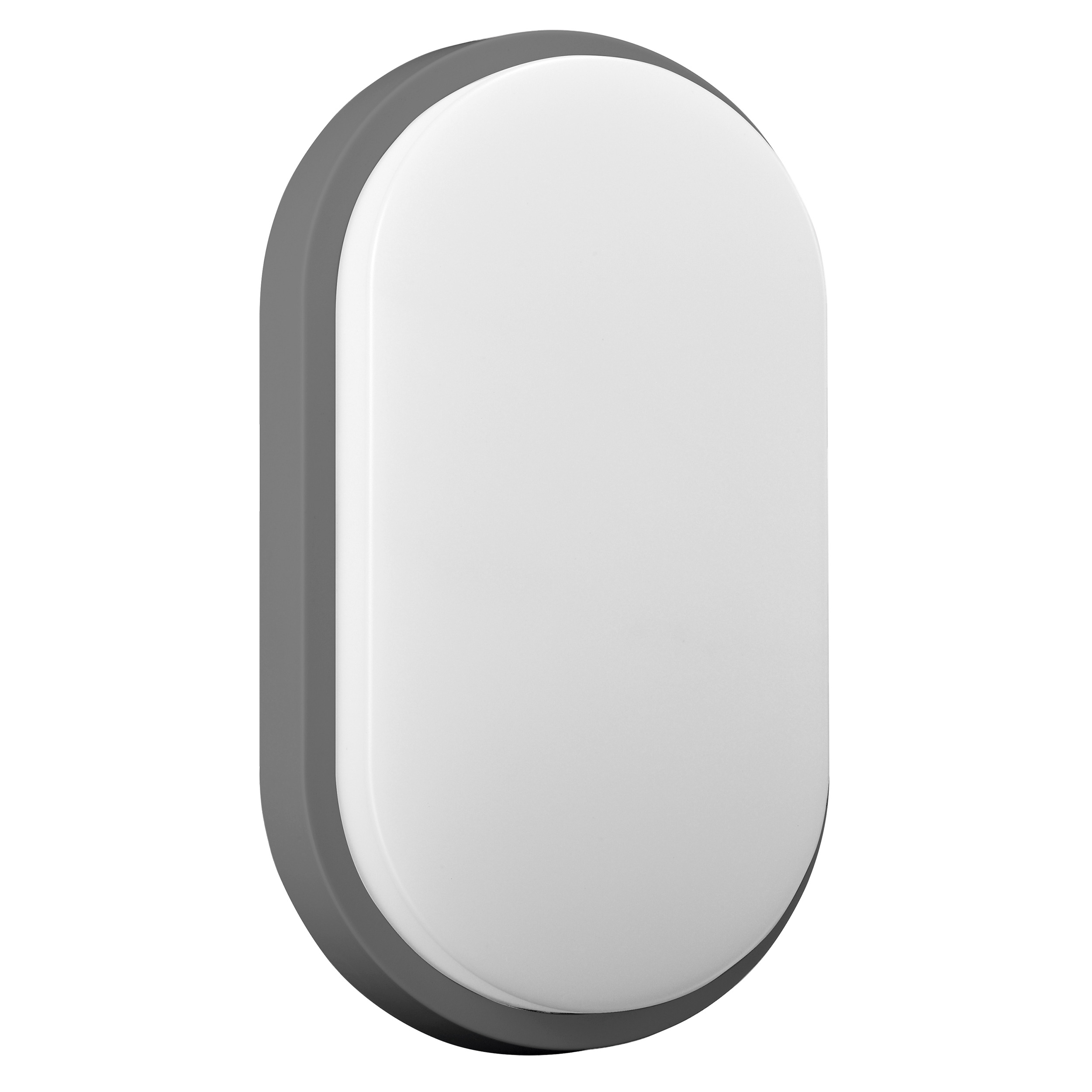 LED аплик/плафон-овал 10W 800lm 4000K, Ra>80, IP54, сив - ORNO NEFRYT AD-OP-6110GLPM4