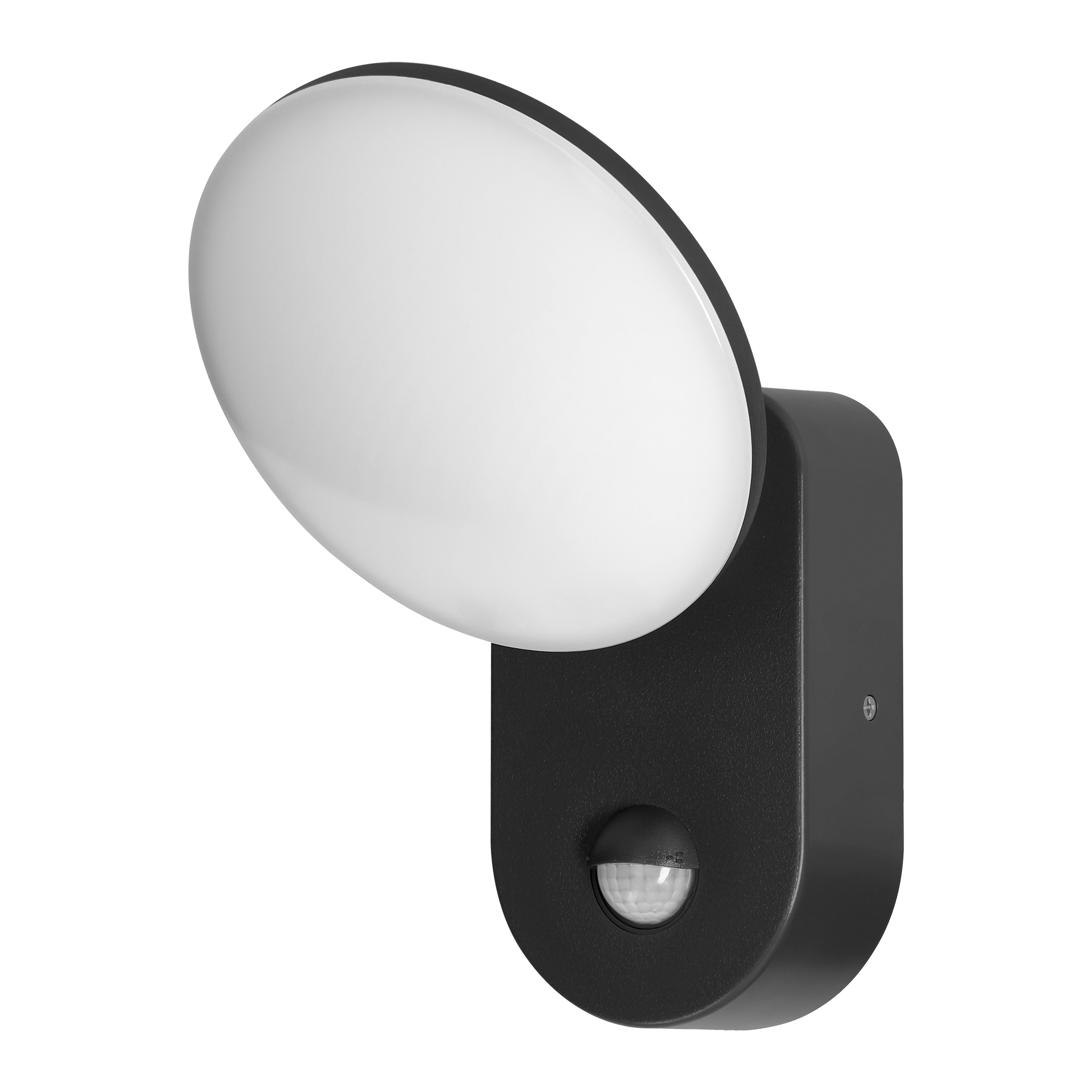 LED декоративен аплик 15W 1100lm 4000K, Ra>80, IP54, с PIR 140°,  с възможност за регулиране на главата, черен - ORNO RIOLIT AD-OP-6206BLPMR4