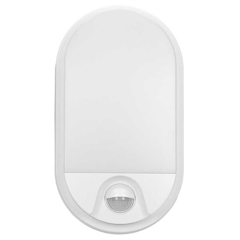 LED аплик-овал, с PIR, 10W 800lm 4000K, Ra>80, IP54, бял - ORNO NEFRYT AD-OP-6110WLPMR4