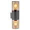 Декоративен аплик за LED крушка E27, max. 15W,  с излъчване нагоре/надолу - UP/DOWN, IP54, черен/амбър - ORNO SALVIA AD-OP-6574GE27PP
