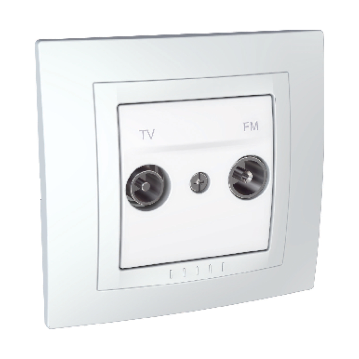 TV / FM излаз Бял двумодулен сглобен с рамка - SCHNEIDER ELECTRIC Unica Basic MGU10.451.18D