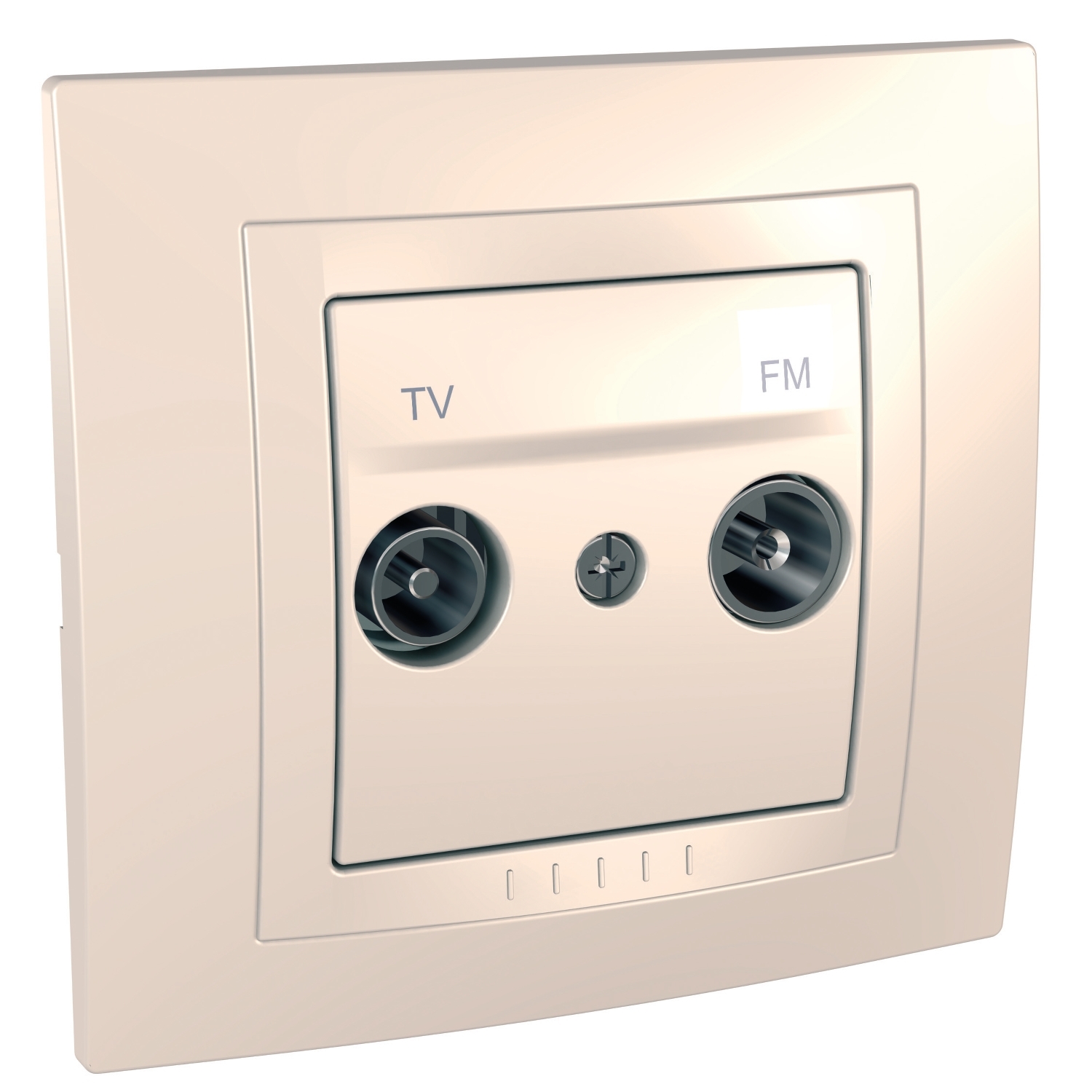 TV / FM излаз Слонова кост двумодулен сглобен с рамка - SCHNEIDER ELECTRIC Unica Basic MGU10.451.25D