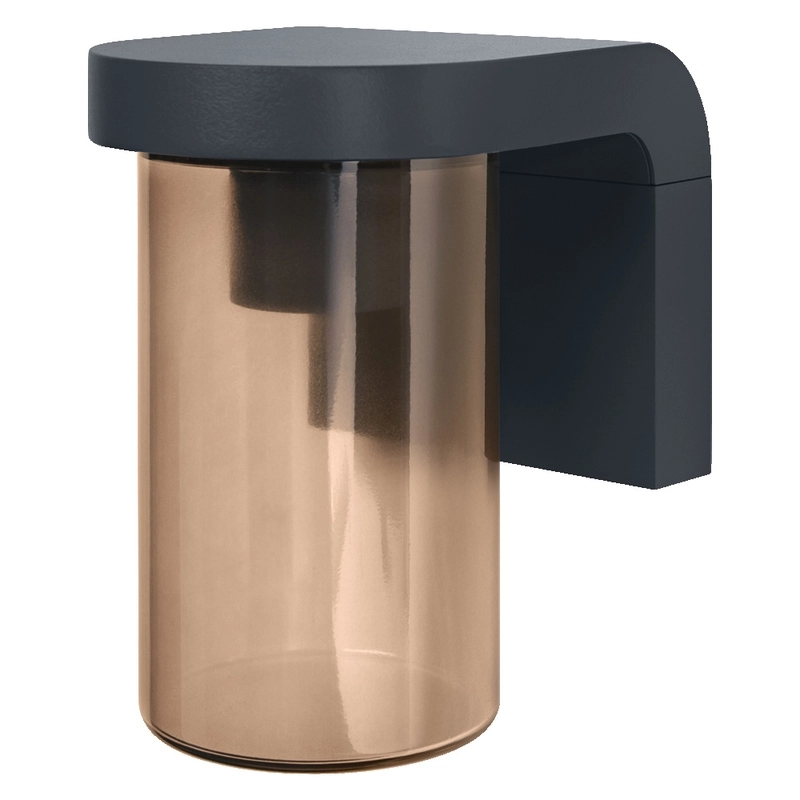 Фасаден осветител, ENDURA CASCADE AMBER, с крушка E27, 220V, монтаж Стена/Повърхностен, корпус Алуминий /цвят Тъмно сив, разсейвател Стъкло, IP44 - LEDVANCE ENDURA® CLASSIC CASCADE Wall E27 Amber LED554276