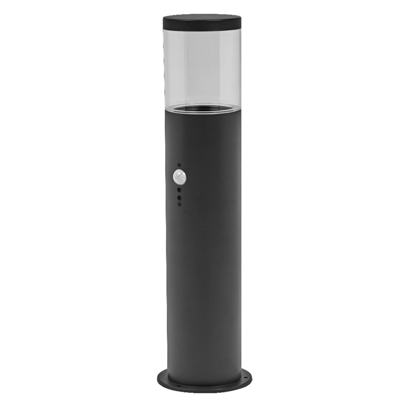 Градински осветител, ENDURA EBRO, с PIR, с крушка E27, 220V, монтаж Земя/Повърхностен, корпус Стомана /цвят Тъмно сив, разсейвател PC, IP44 - LEDVANCE Endura Classic Ebro 49cm Sensor E27 Dark Gray LED835047