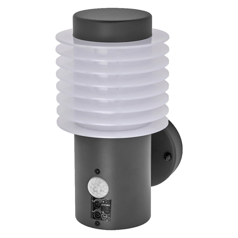 Фасаден осветител, ENDURA RONDO, с PIR, 9.5W 700lm 3000K Ra>80 120° 220V, монтаж Стена/Повърхностен, корпус Стомана /цвят Тъмно сив, разсейвател PC, IP44 - LEDVANCE Endura Style Rondo Wall Sensor Dark Gray LED835160