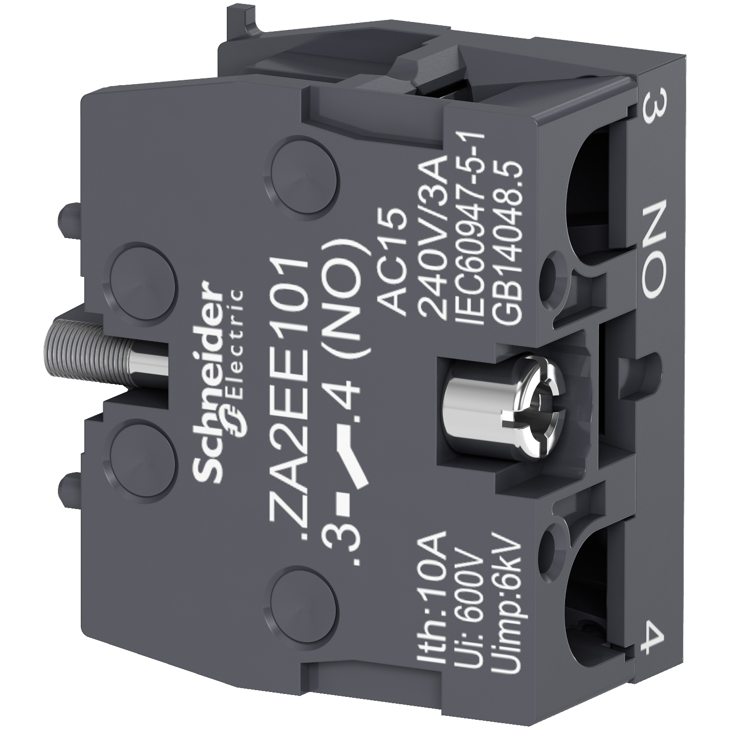 Easy Harmony XA2E, единичен контактен блок за глава Ø22, 1 NO - SCHNEIDER ELECTRIC Easy Harmony XA2 ZA2EE101